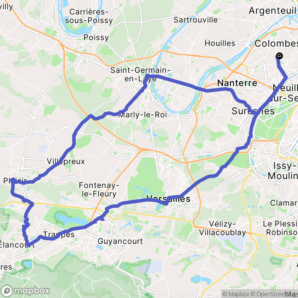 La Garenne-Colombes : carte du parcours de randonnée - France