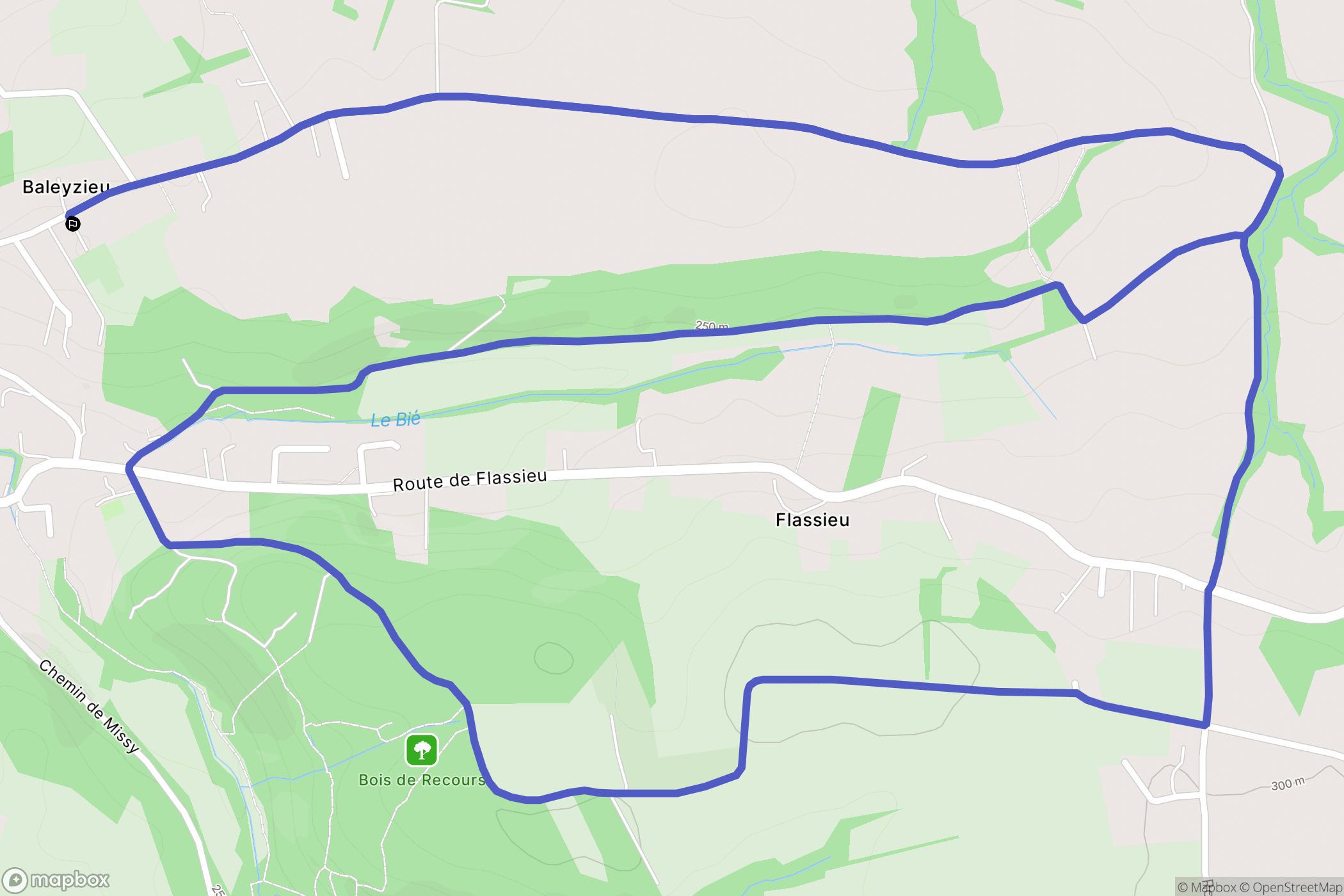 Chaponnay : carte du parcours de randonnée - France