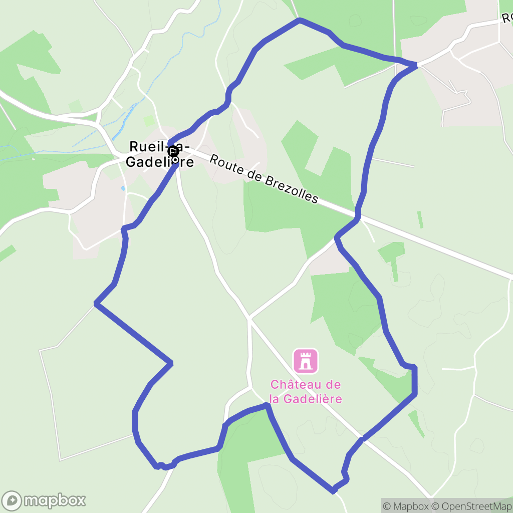 Rueil-la-Gadelière : carte du parcours de randonnée - France