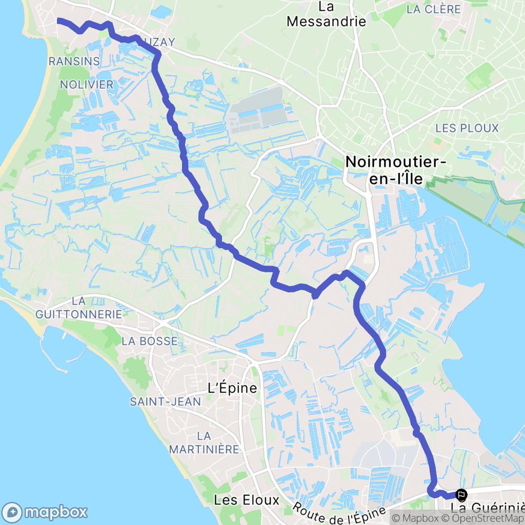 La Guérinière : carte du parcours de randonnée - France