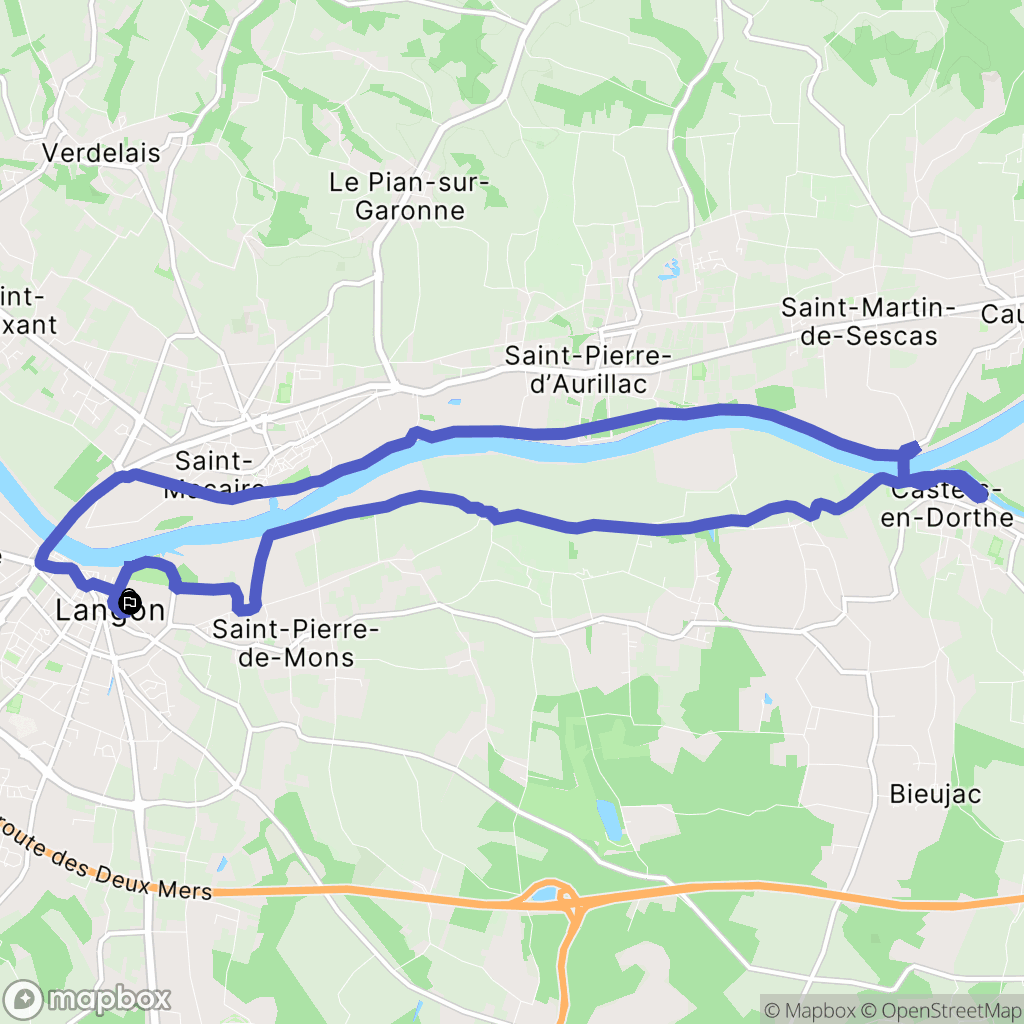 Langon : carte du parcours de randonnée - France