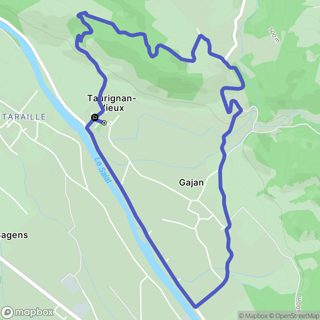 Taurignan-Vieux : carte du parcours de randonnée - France