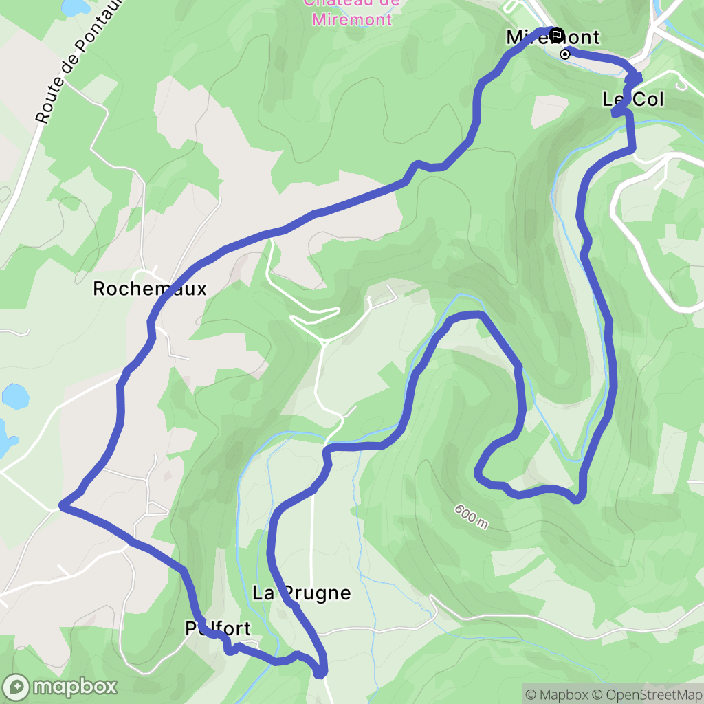 Miremont : carte du parcours de randonnée - France