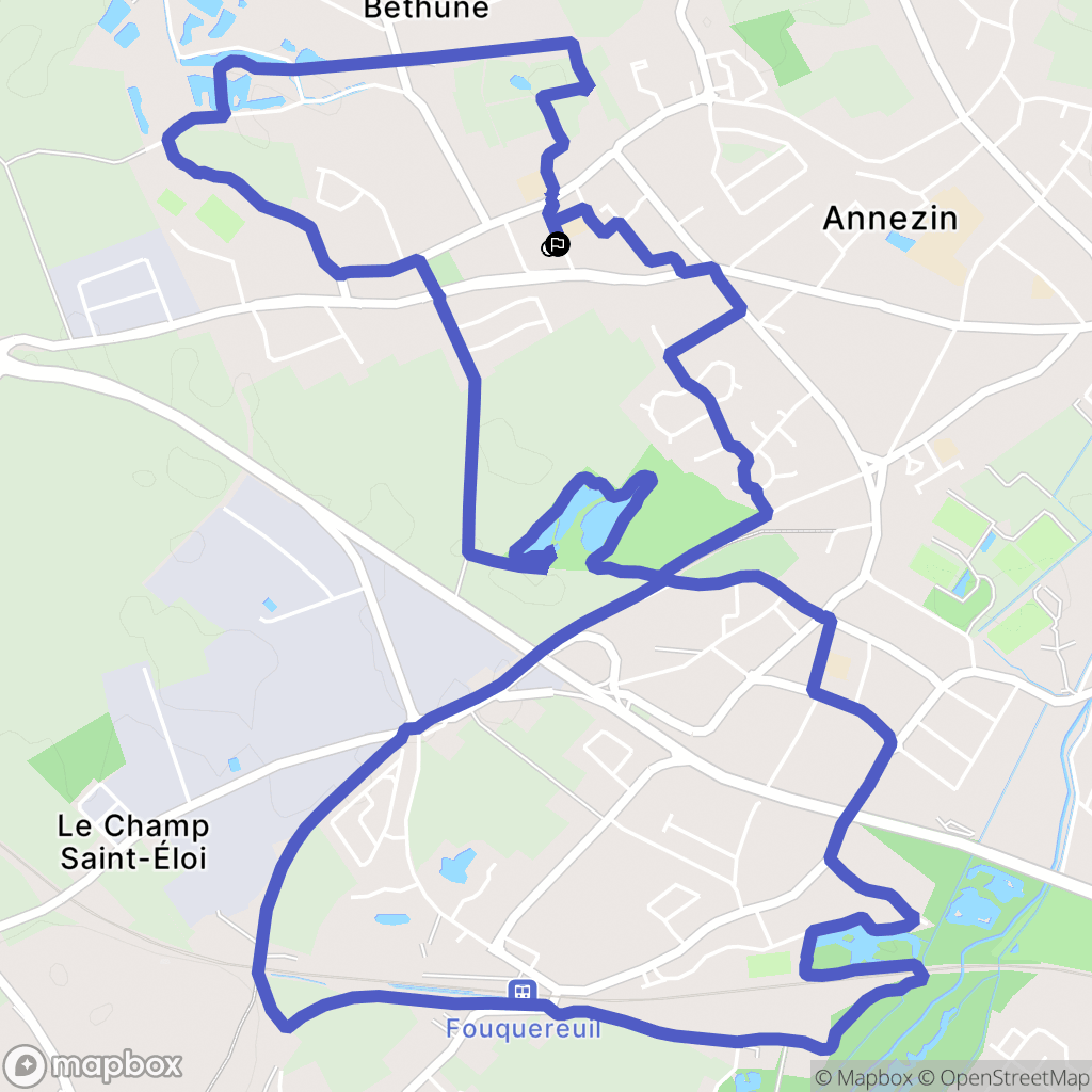 Vendin-lès-Béthune : carte du parcours de randonnée - France