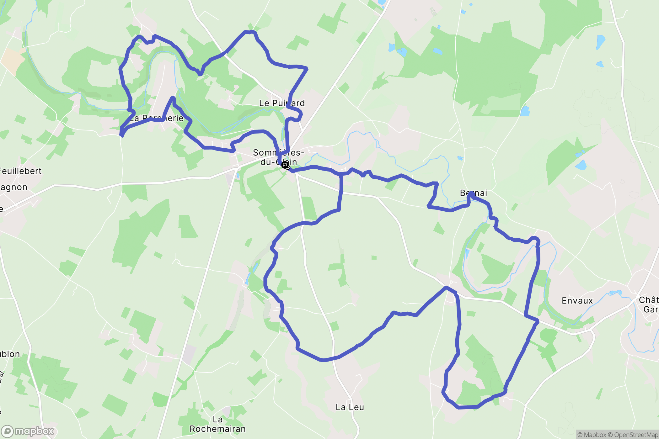 Sommières-du-Clain : carte du parcours de randonnée - France