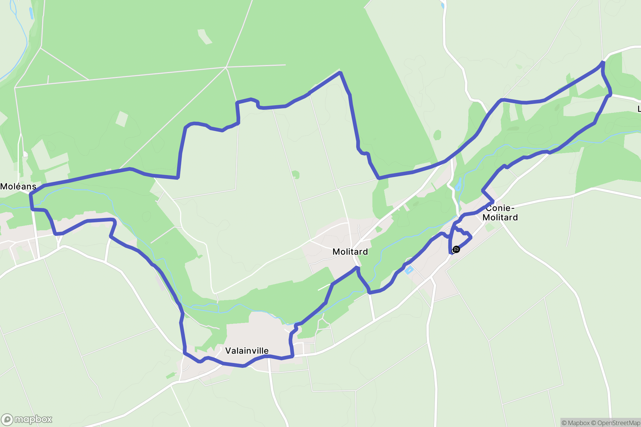 Conie-Molitard : carte du parcours de randonnée - France