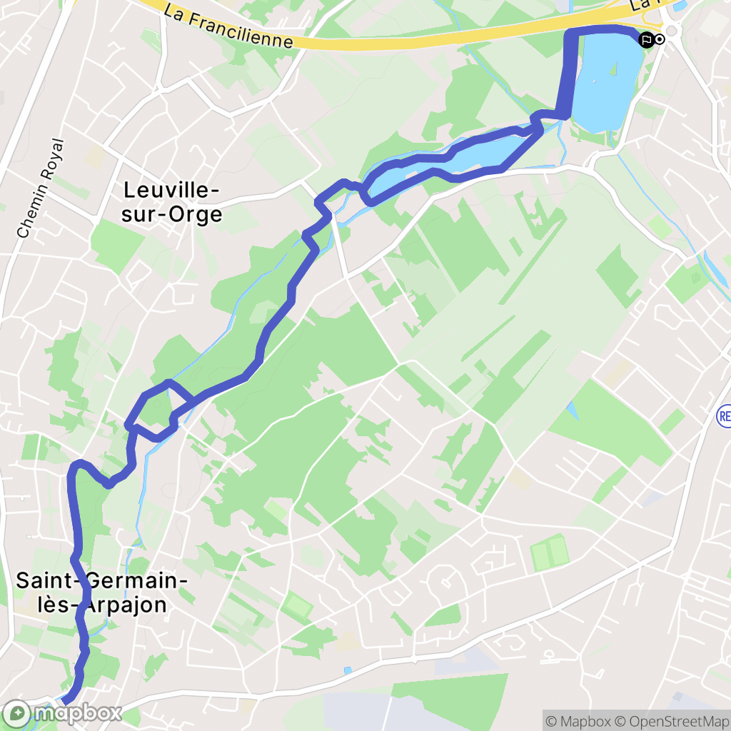 Brétigny-sur-Orge : carte du parcours de randonnée - France