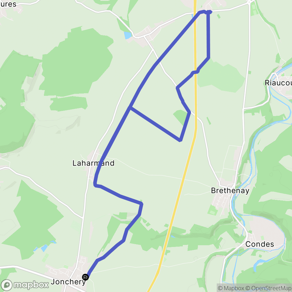 Jonchery : carte du parcours de randonnée - France
