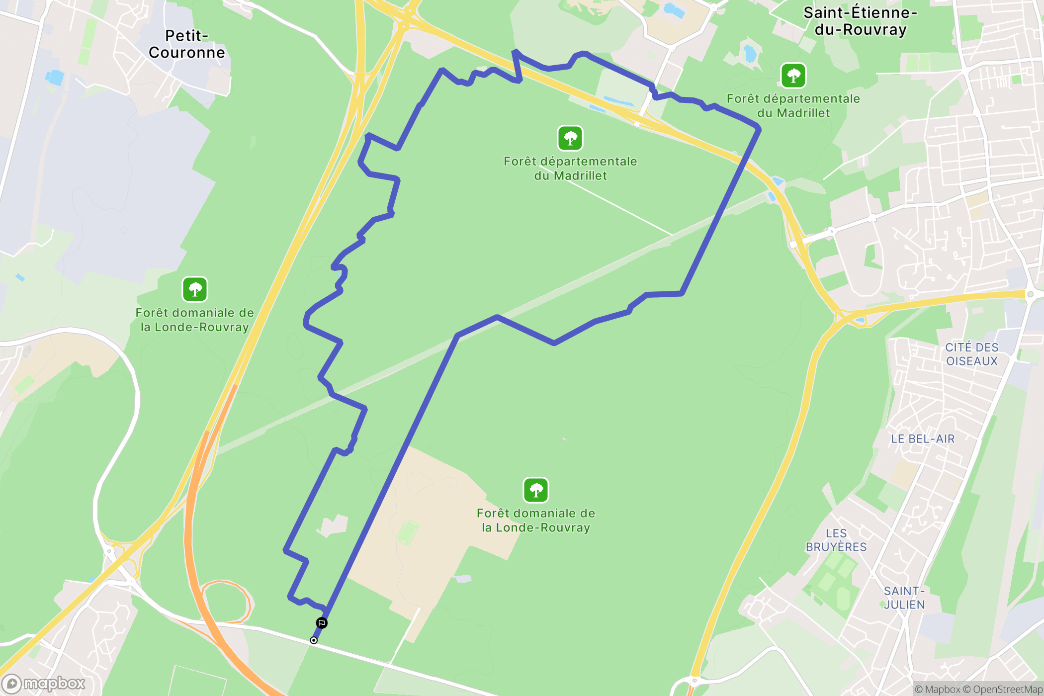 Oissel : carte du parcours de randonnée - France