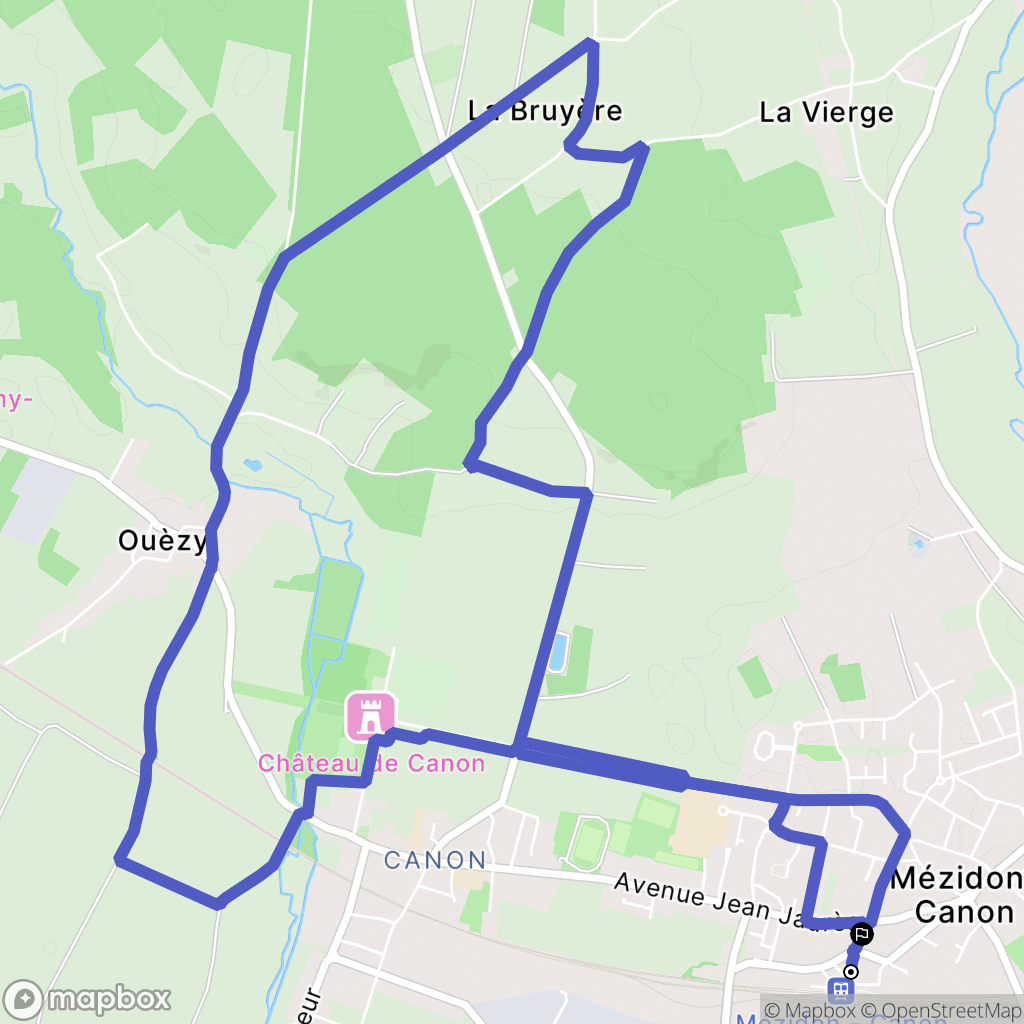 Mézidon Vallée d'Auge : carte du parcours de randonnée - France