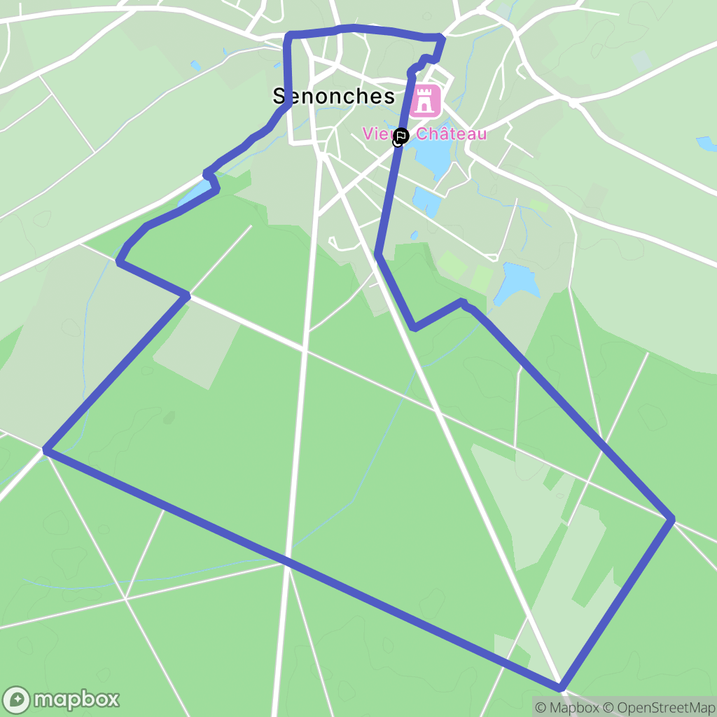 Senonches : carte du parcours de randonnée - France