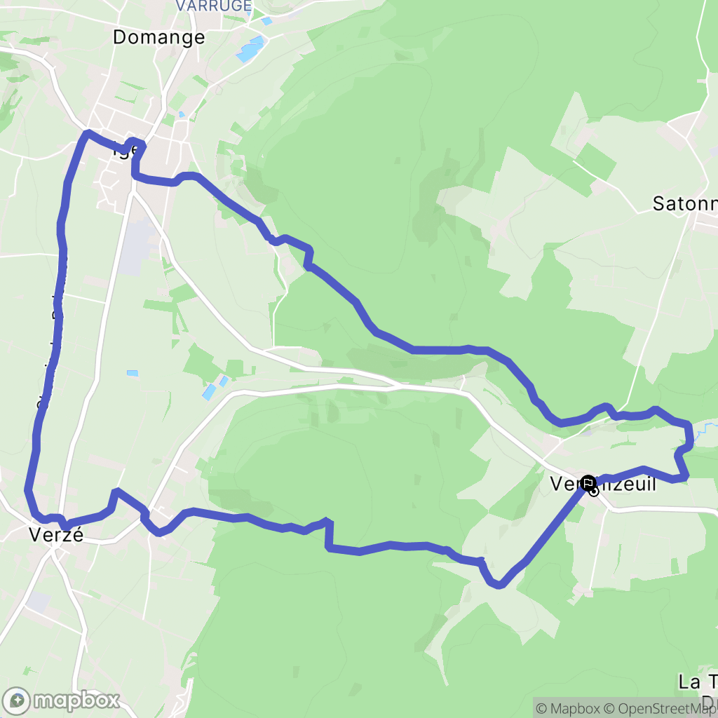 Verzé : carte du parcours de randonnée - France