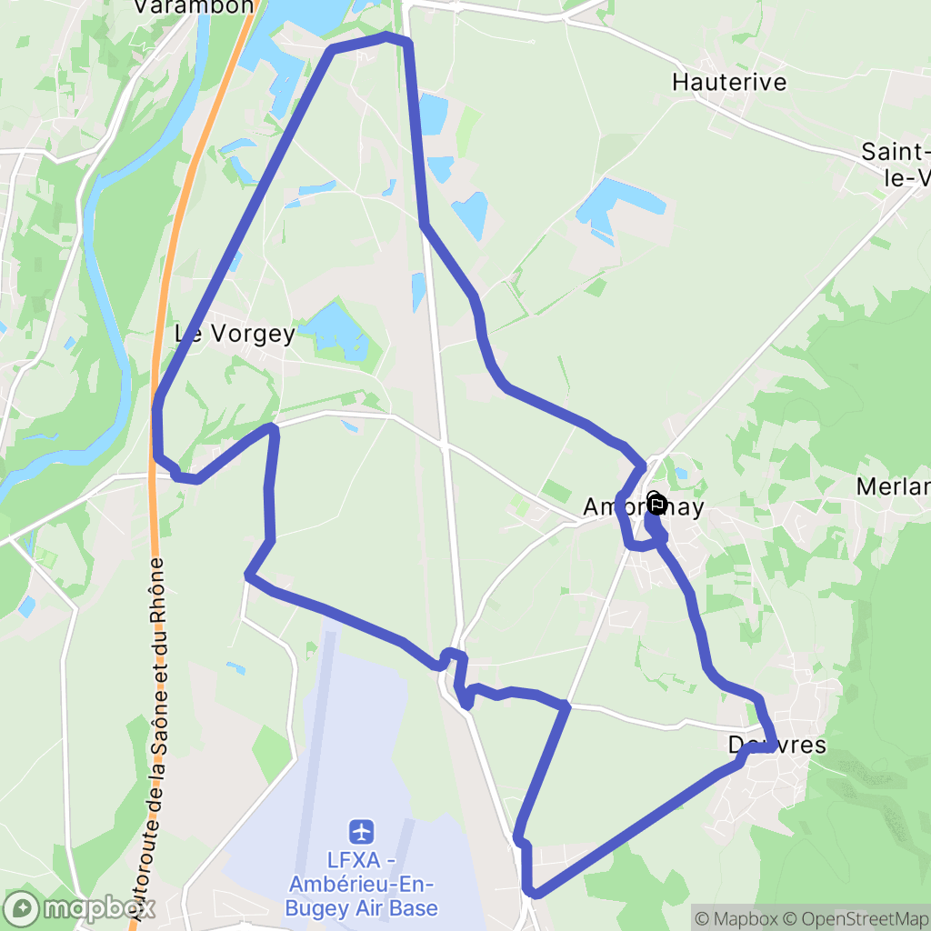 Ambronay : carte du parcours de randonnée - France