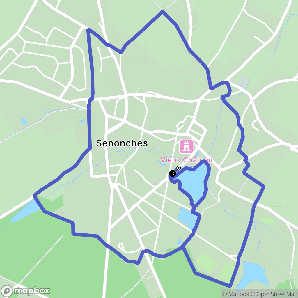 Senonches : carte du parcours de randonnée - France