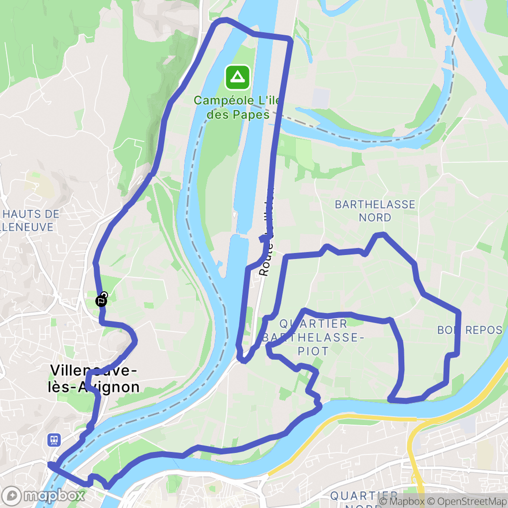 Villeneuve-lès-Avignon : carte du parcours de randonnée - France