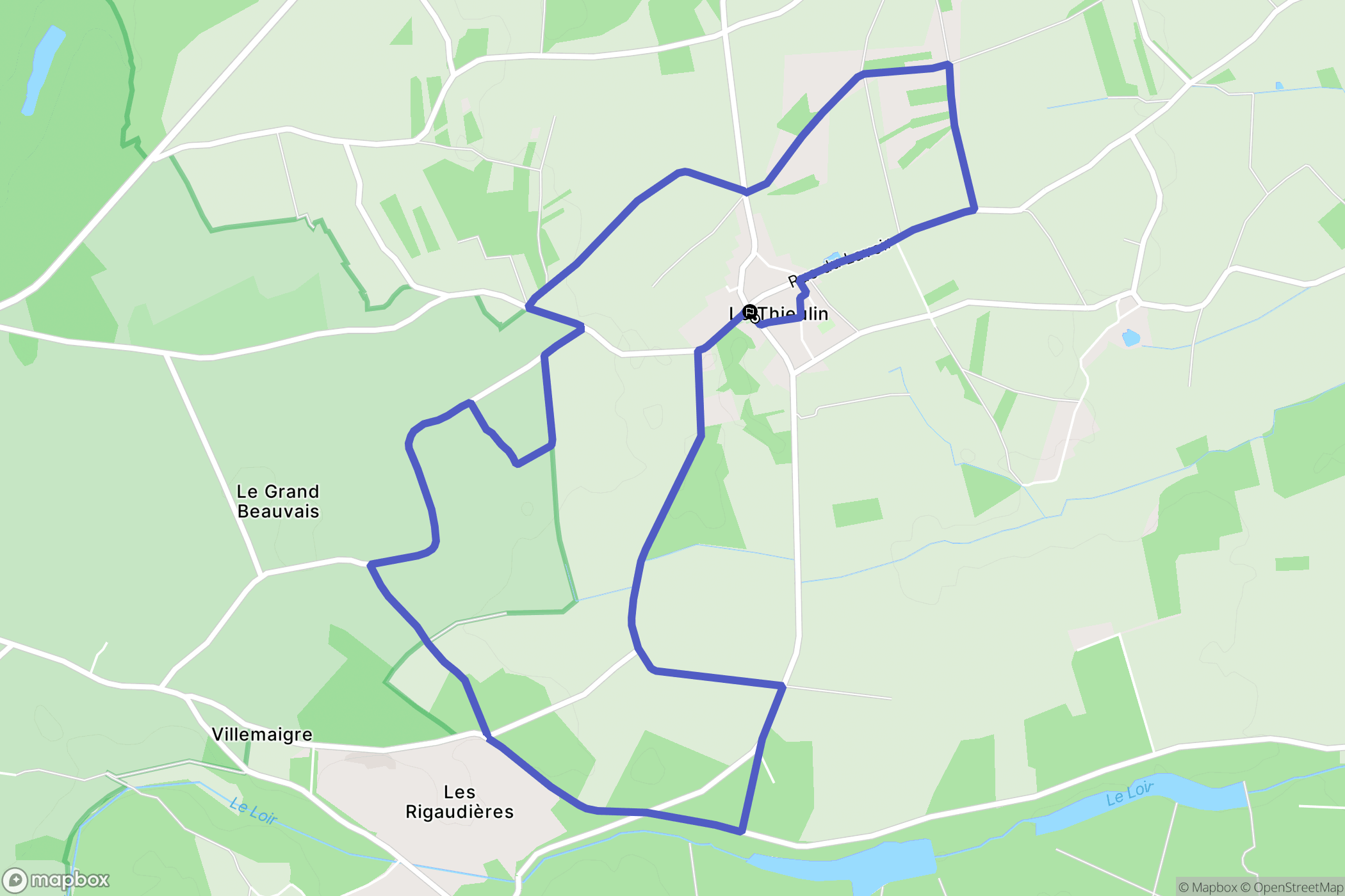 Le Thieulin : carte du parcours de randonnée - France