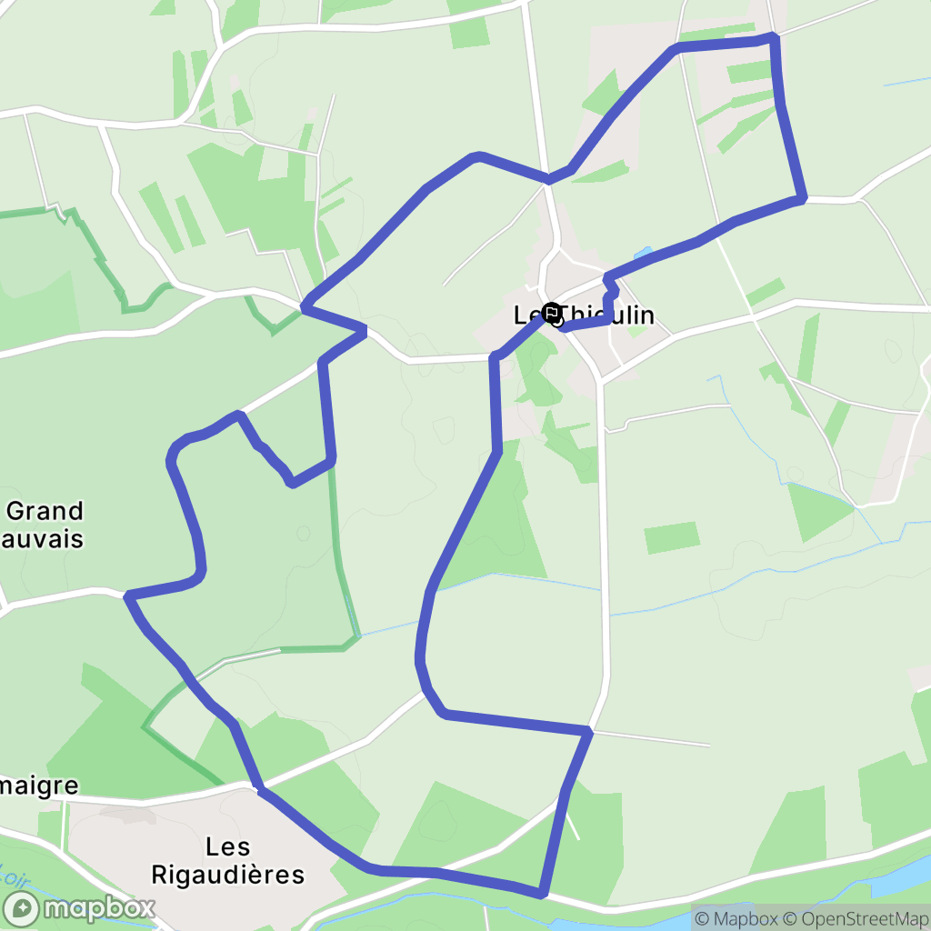 Le Thieulin : carte du parcours de randonnée - France