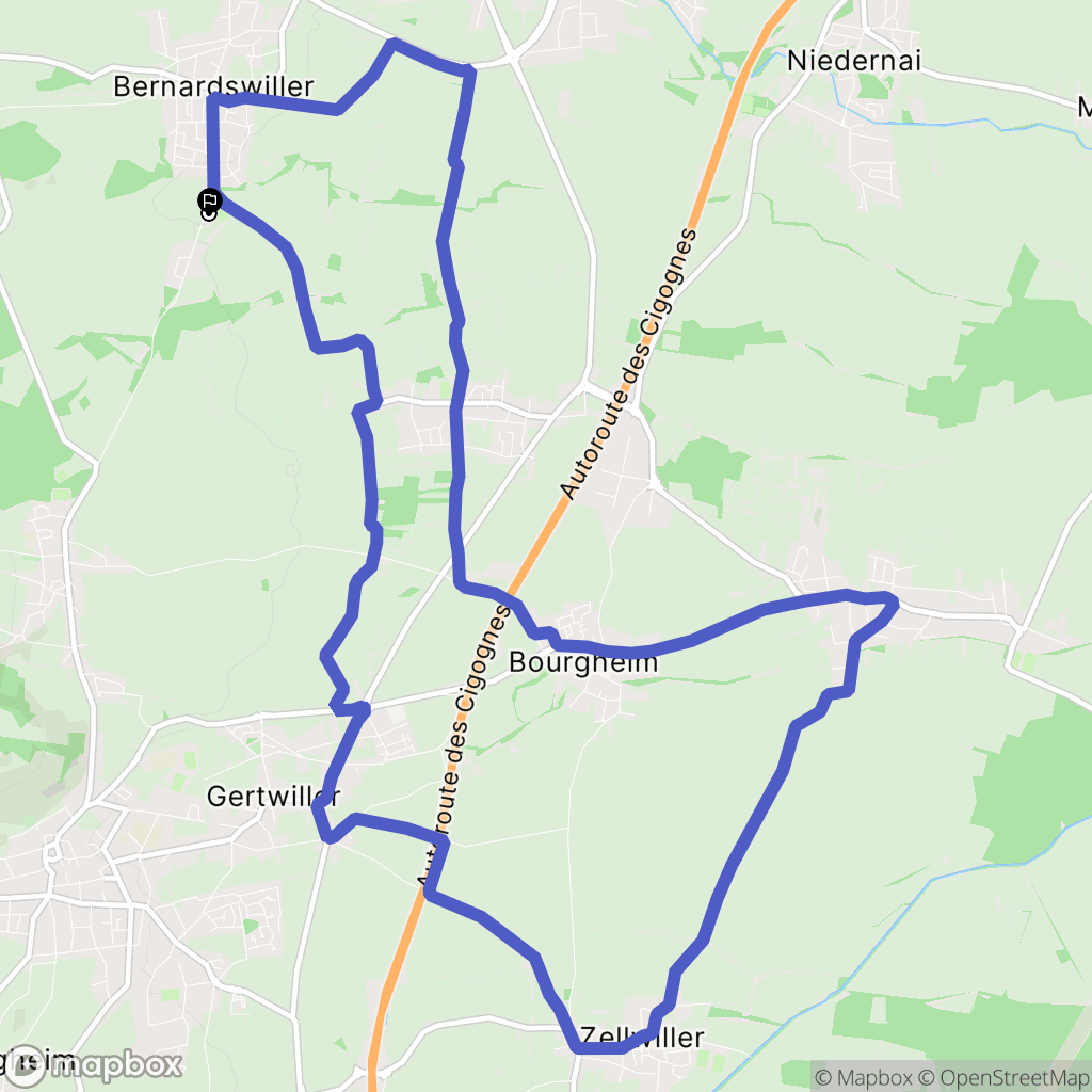 Bernardswiller : carte du parcours de randonnée - France
