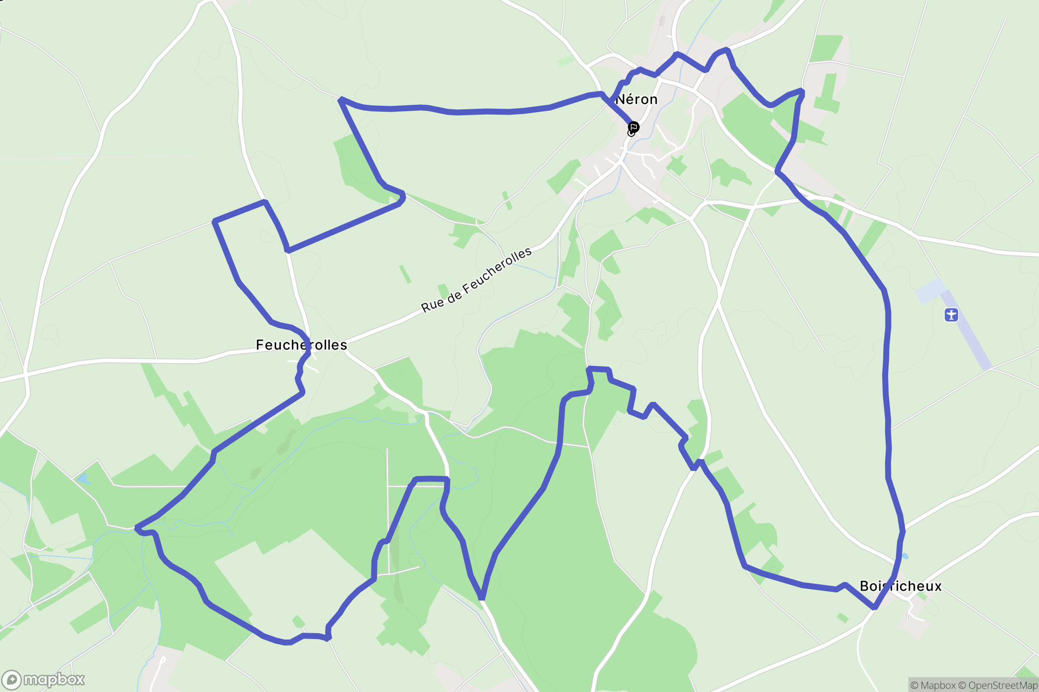 Néron : carte du parcours de randonnée - France