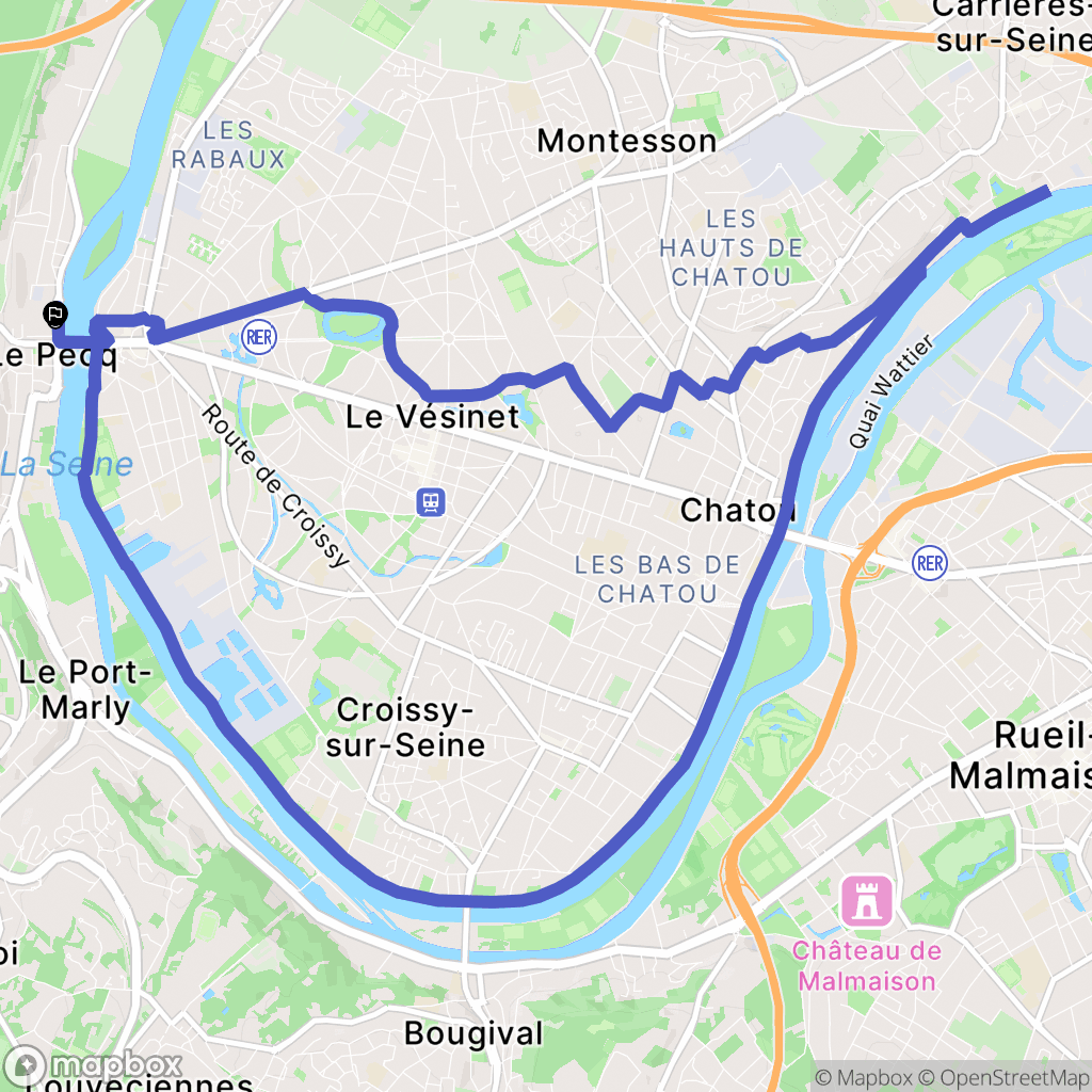 Le Pecq : carte du parcours de randonnée - France