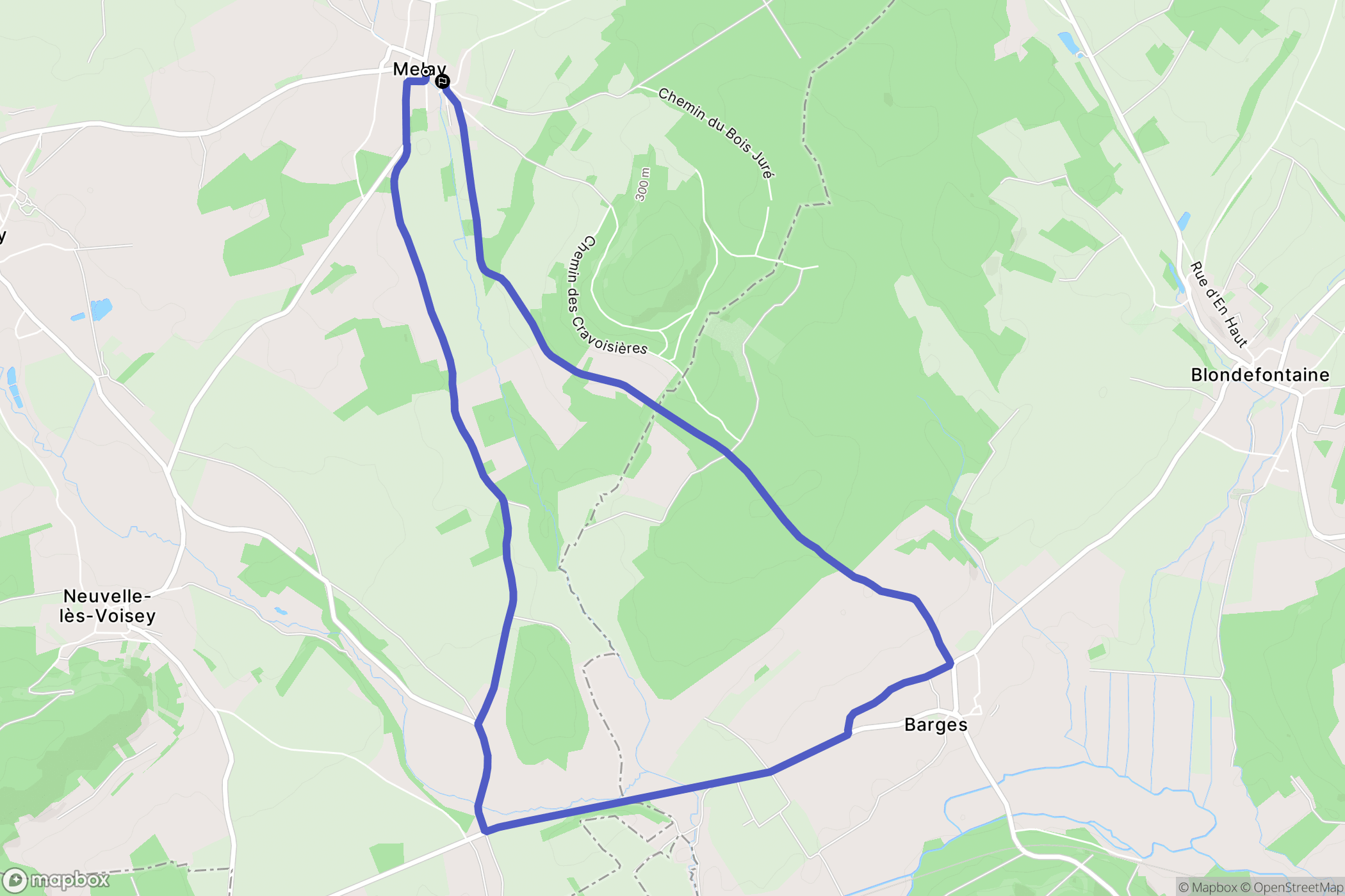 Melay : carte du parcours de randonnée - France