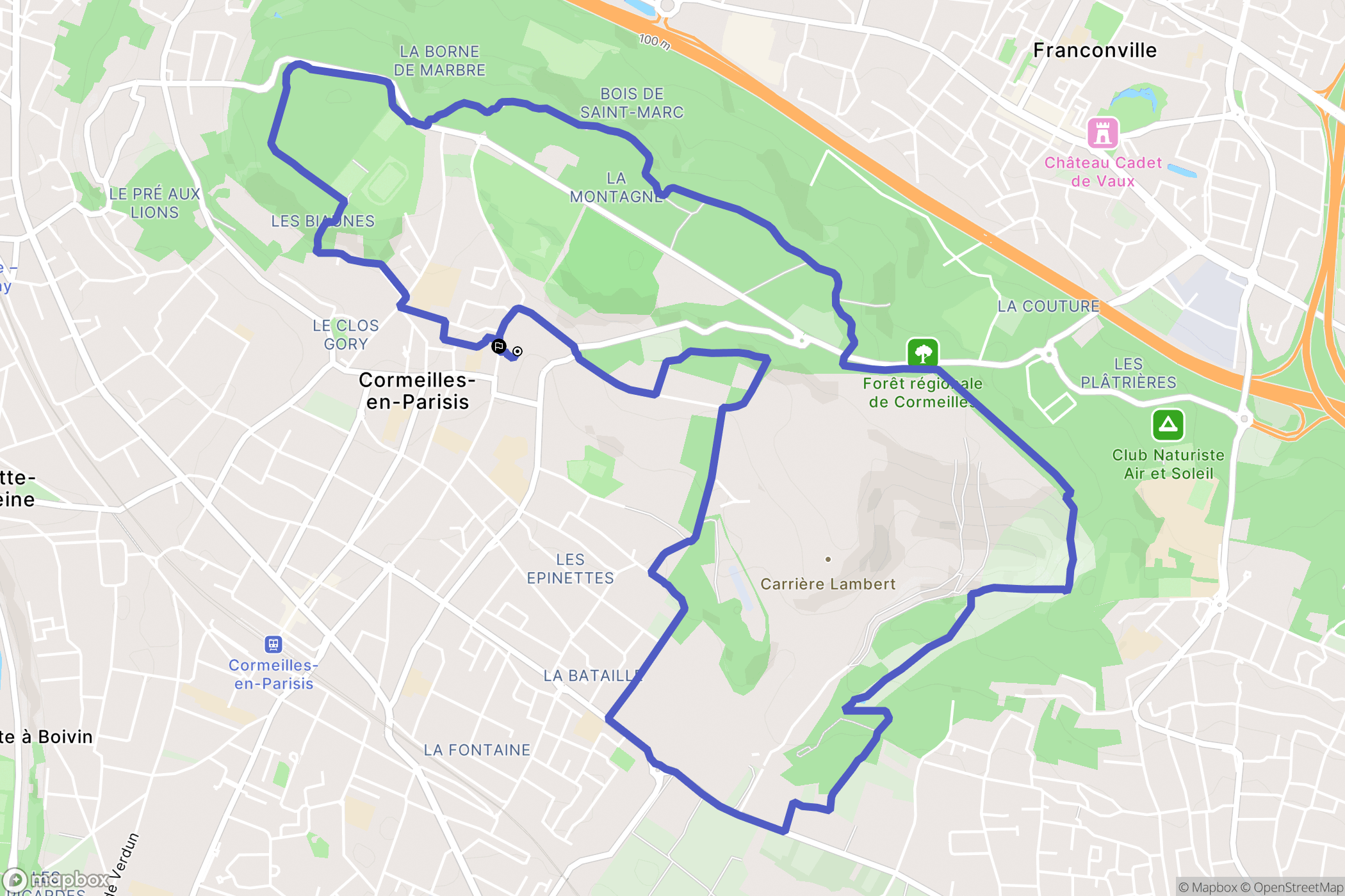 Cormeilles-en-Parisis : carte du parcours de randonnée - France
