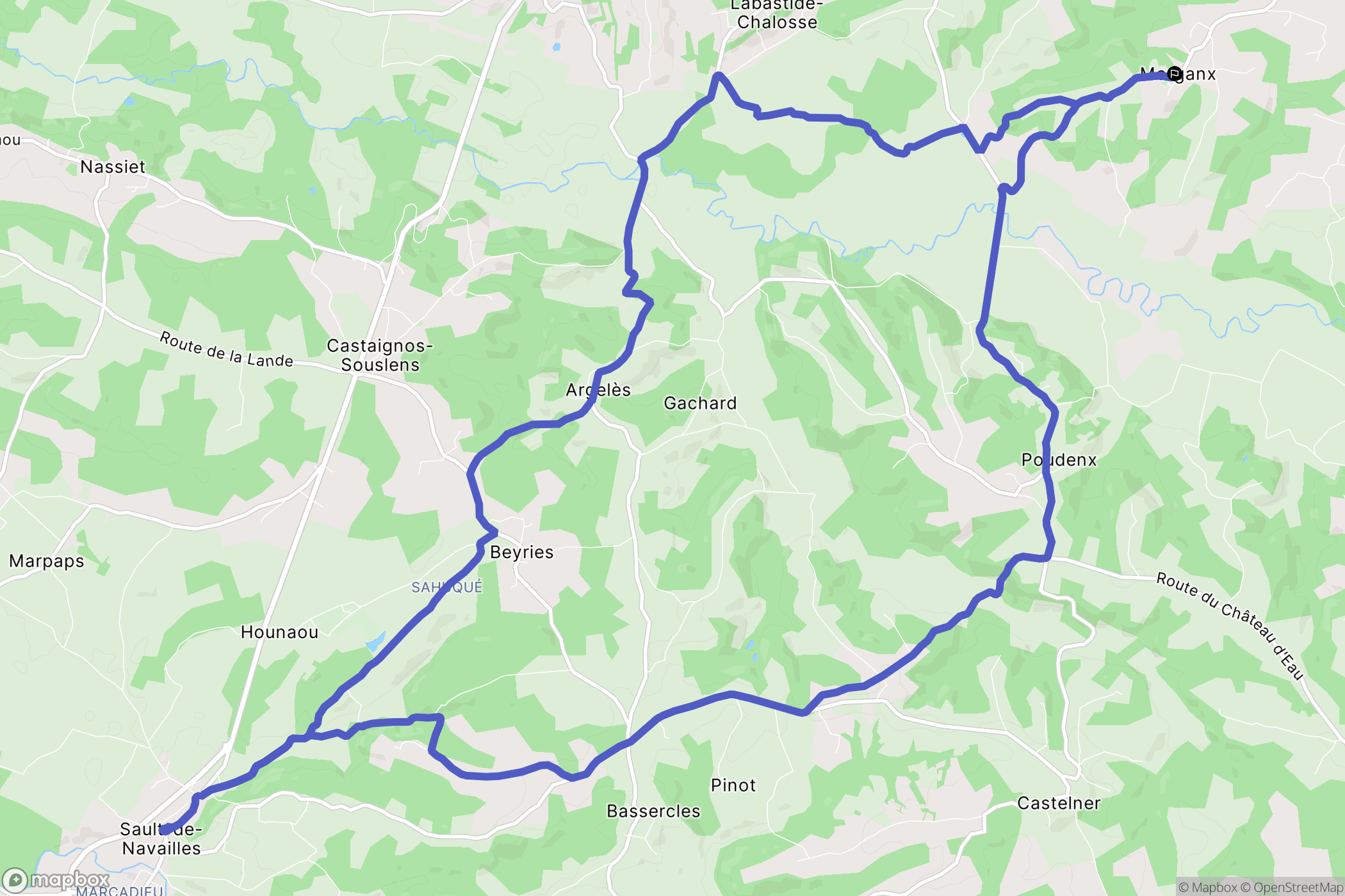 Morganx : carte du parcours de randonnée - France