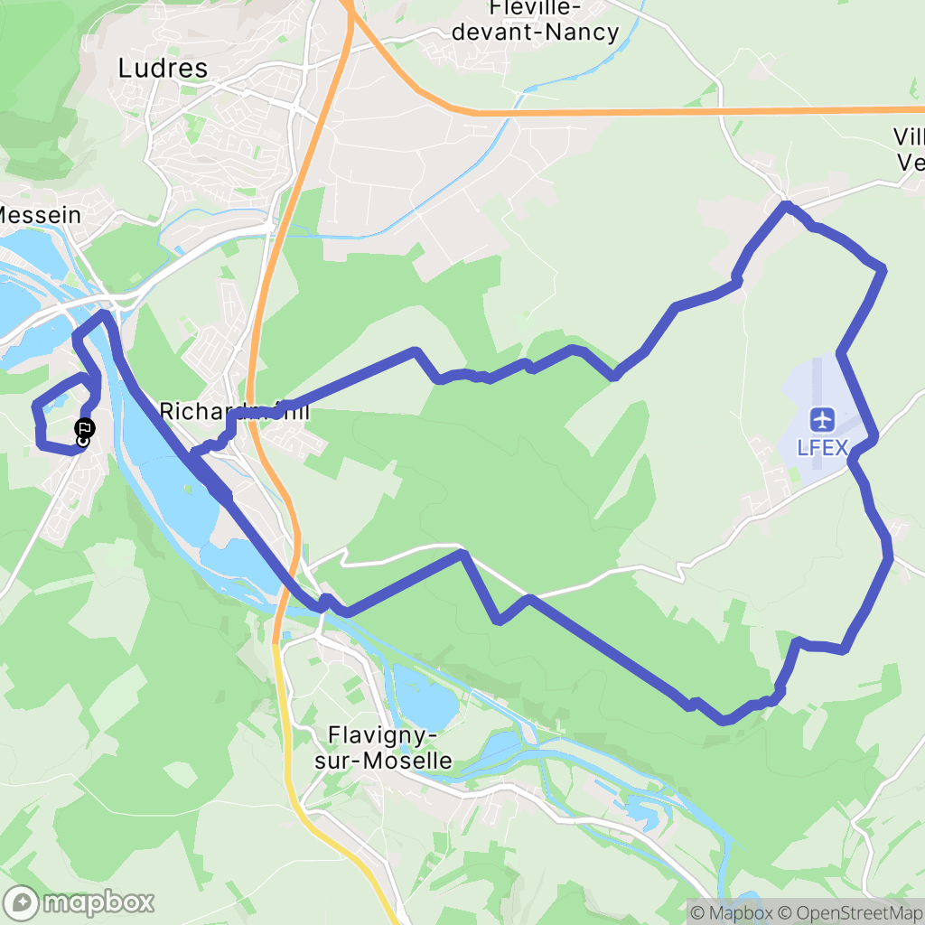Méréville : carte du parcours de randonnée - France