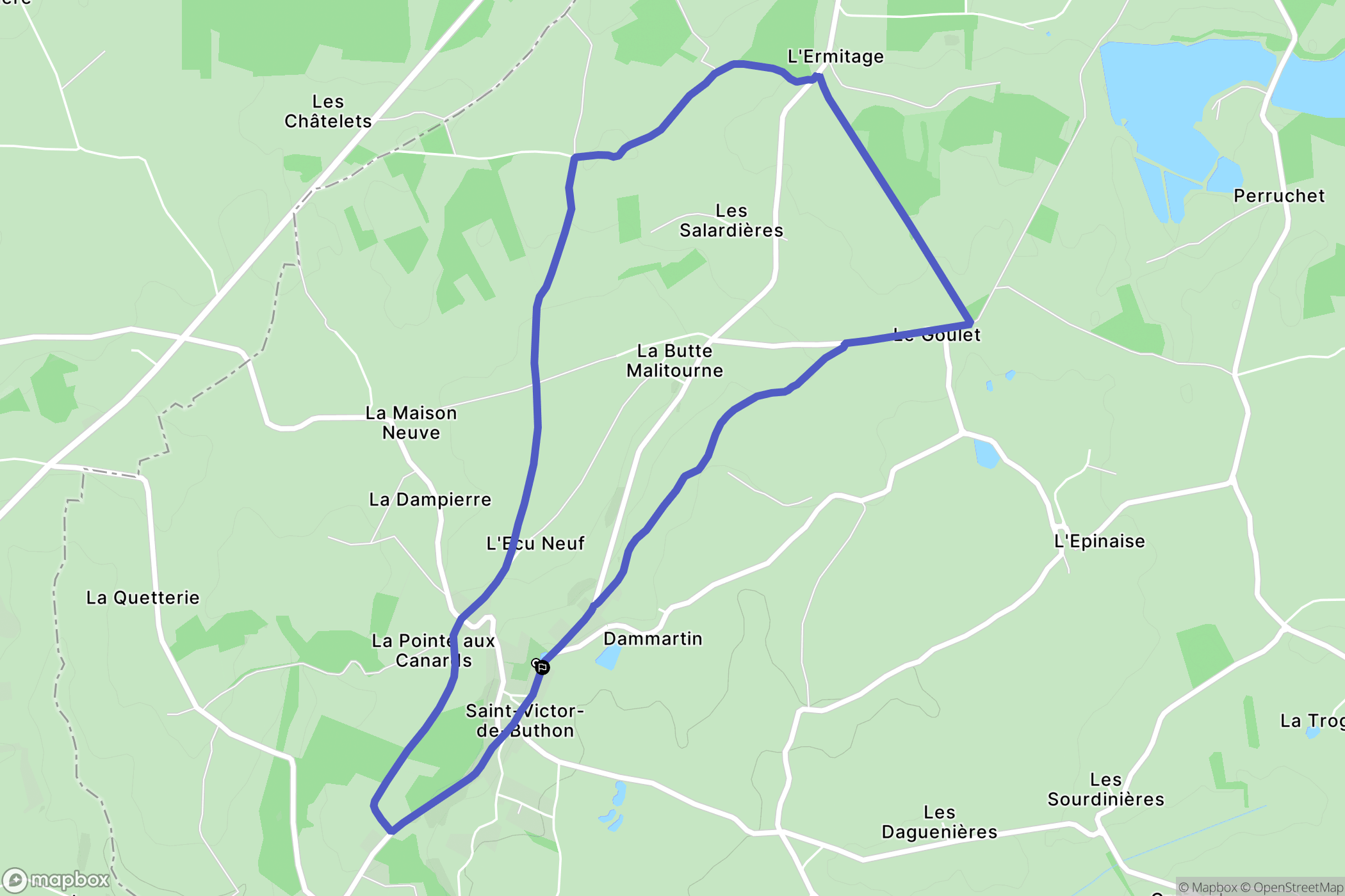 Saint-Victor-de-Buthon : carte du parcours de randonnée - France