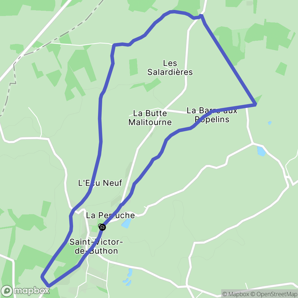 Saint-Victor-de-Buthon : carte du parcours de randonnée - France