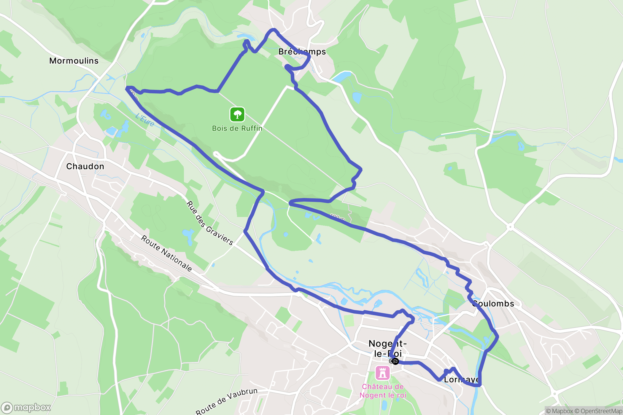Nogent-le-Roi : carte du parcours de randonnée - France
