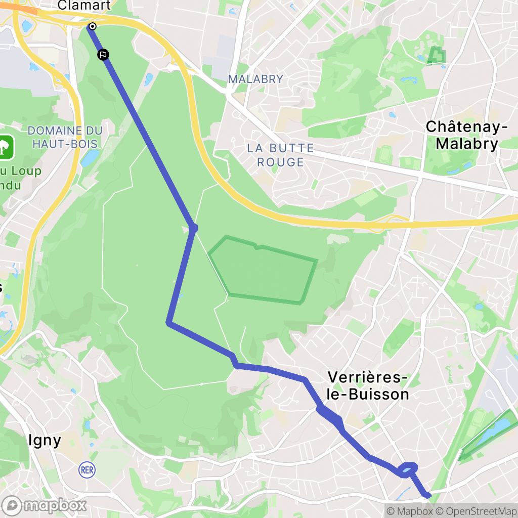 Châtenay-Malabry : carte du parcours de randonnée - France