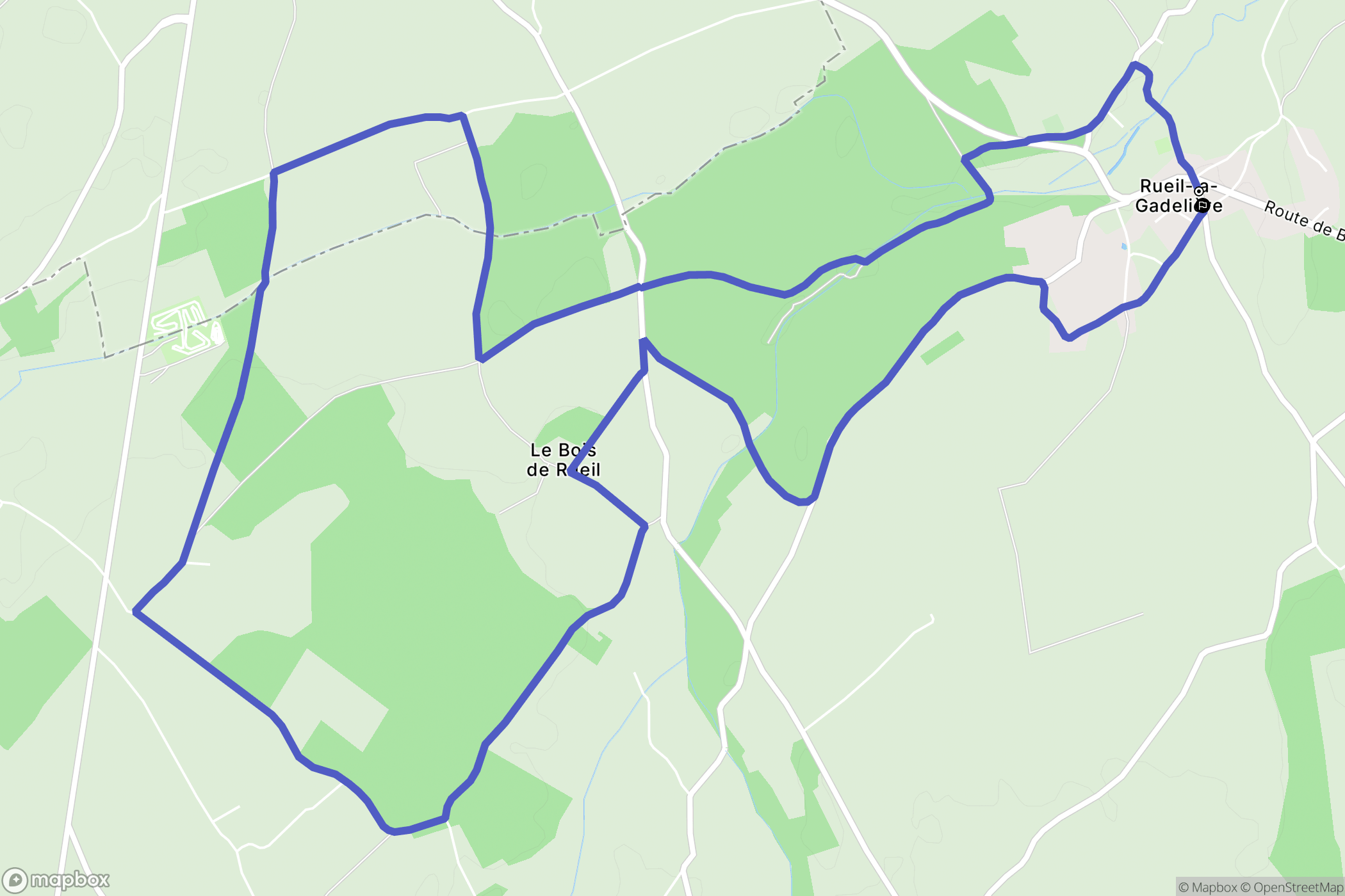 Rueil-la-Gadelière : carte du parcours de randonnée - France