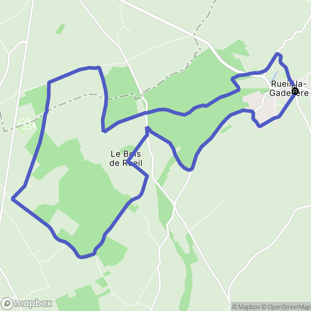 Rueil-la-Gadelière : carte du parcours de randonnée - France
