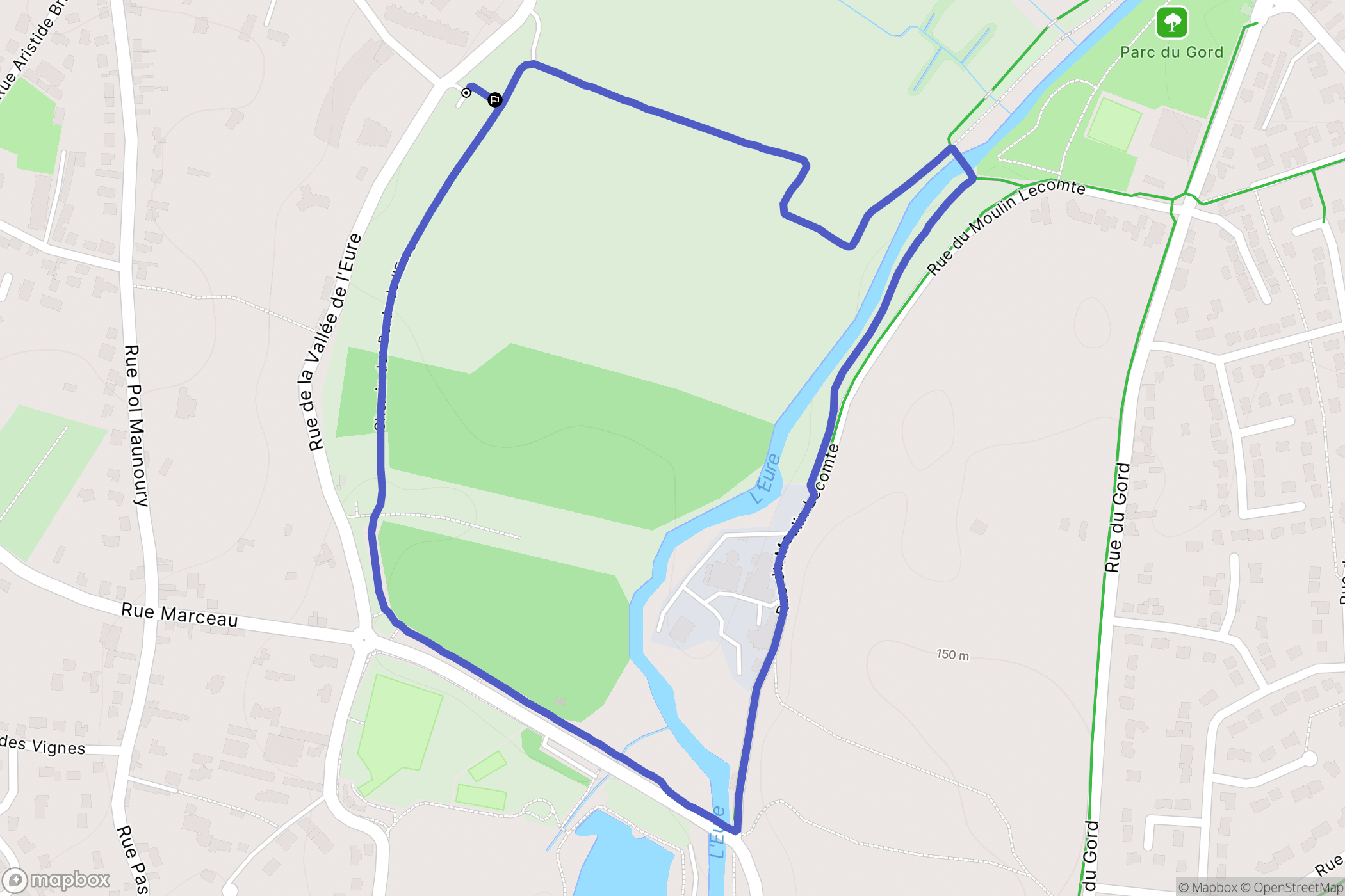 Luisant : carte du parcours de randonnée - France