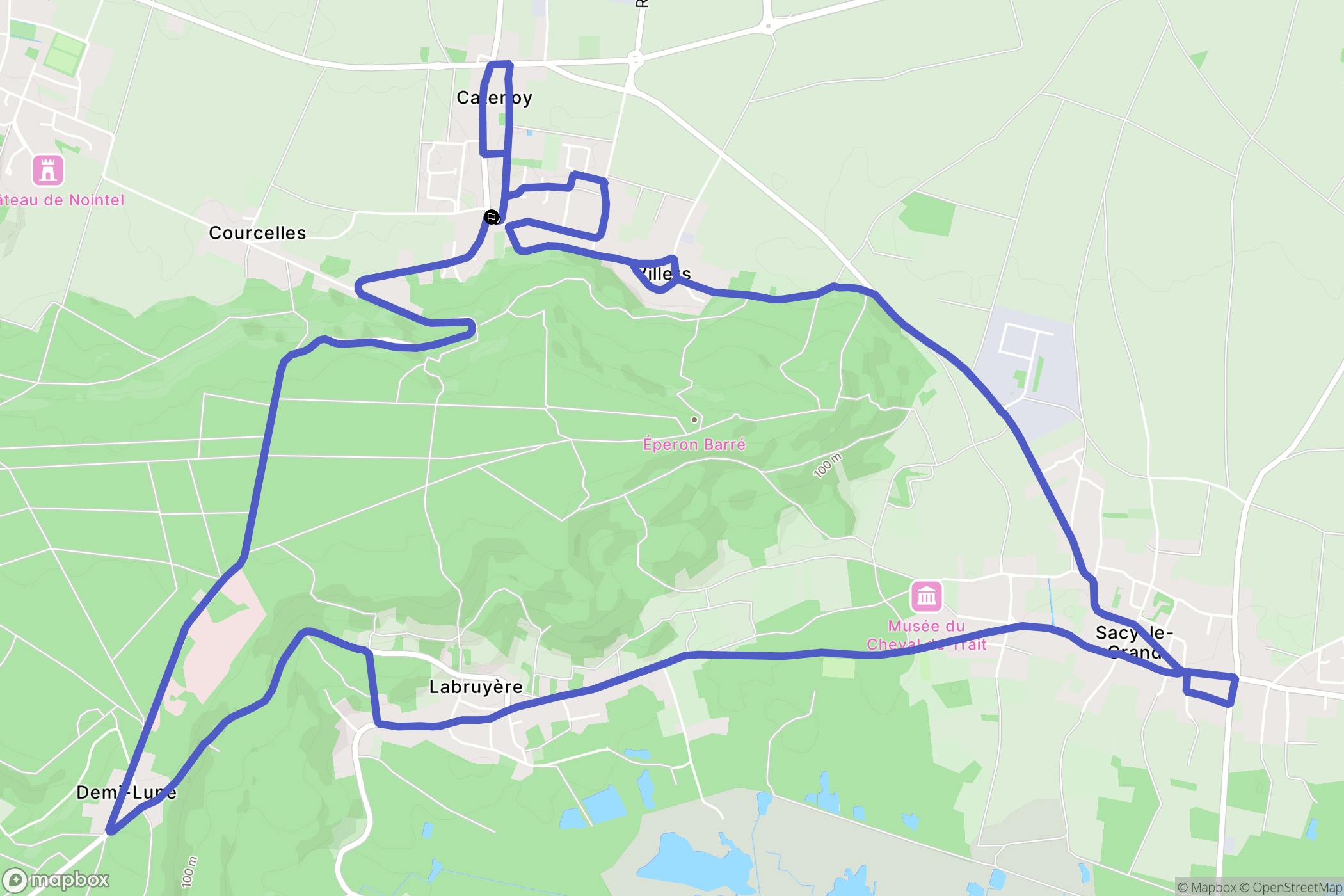 Catenoy : carte du parcours de randonnée - France