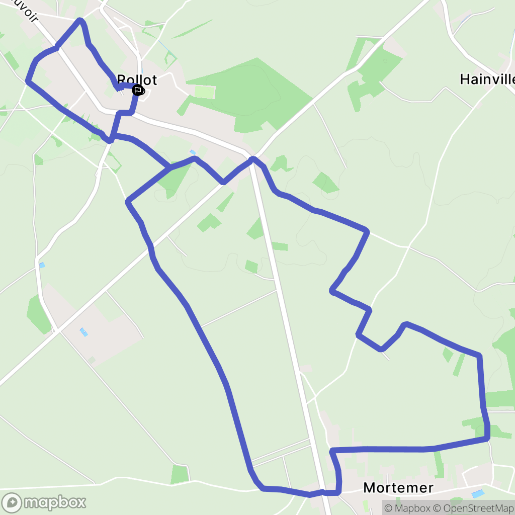 Rollot : carte du parcours de randonnée - France