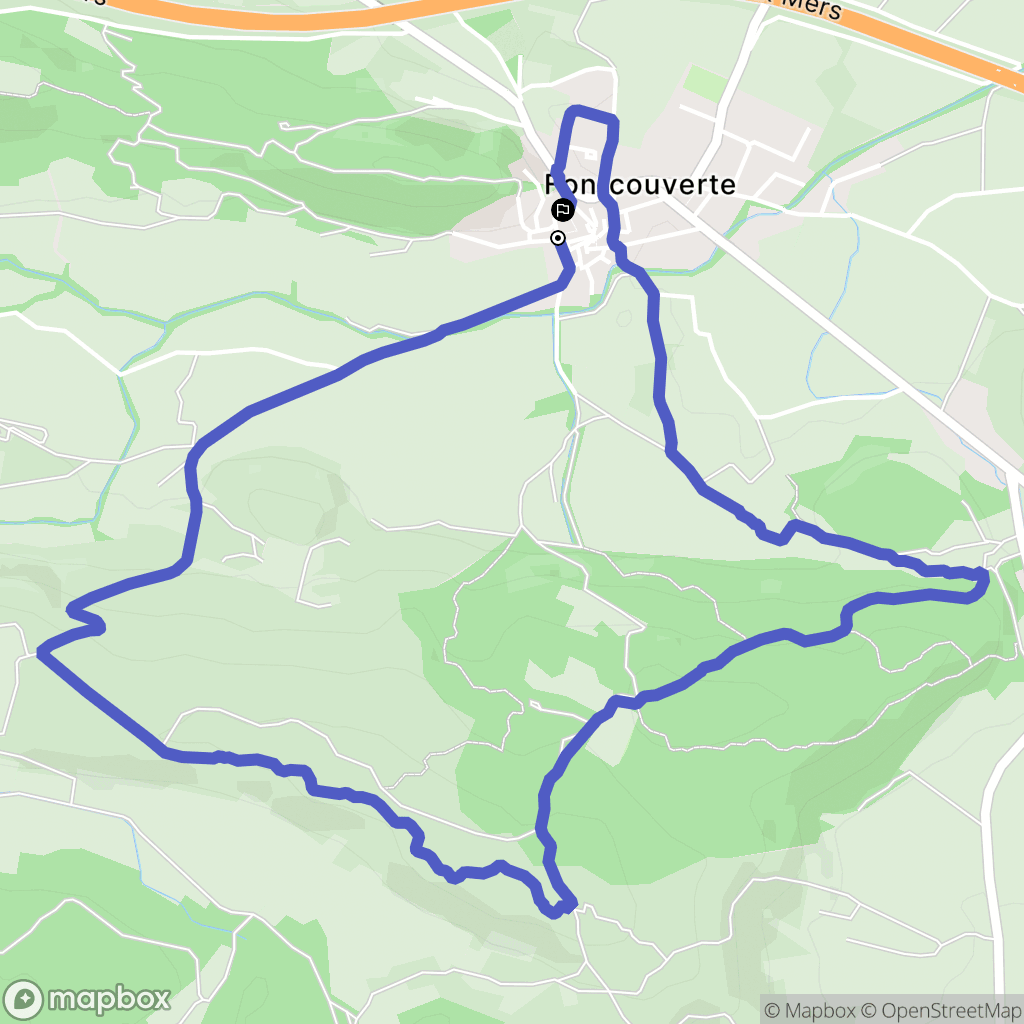 Fontcouverte : carte du parcours de randonnée - France