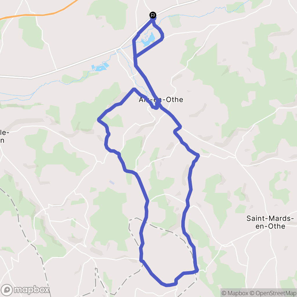 Aix-Villemaur-Palis : carte du parcours de randonnée - France