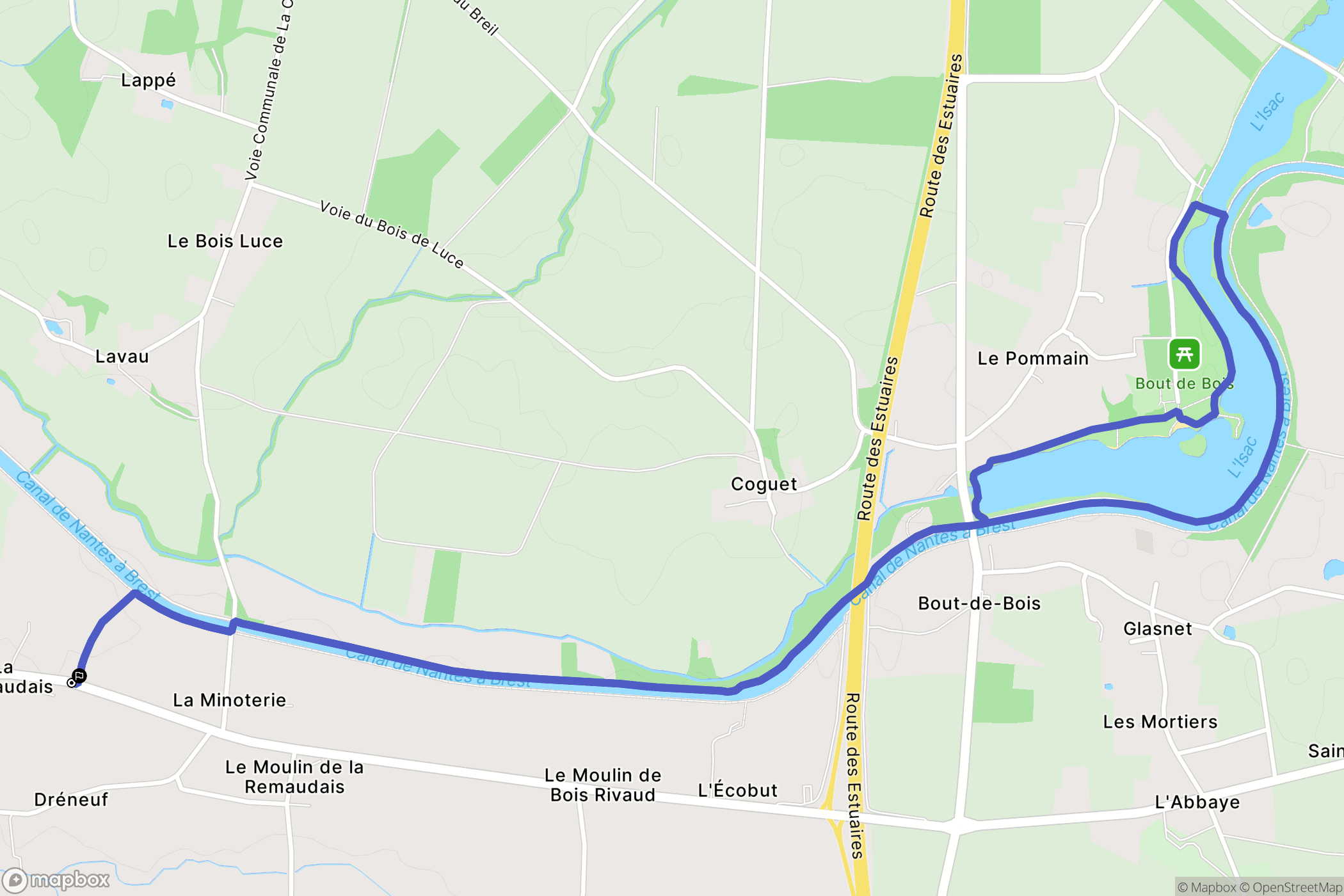 Héric : carte du parcours de randonnée - France