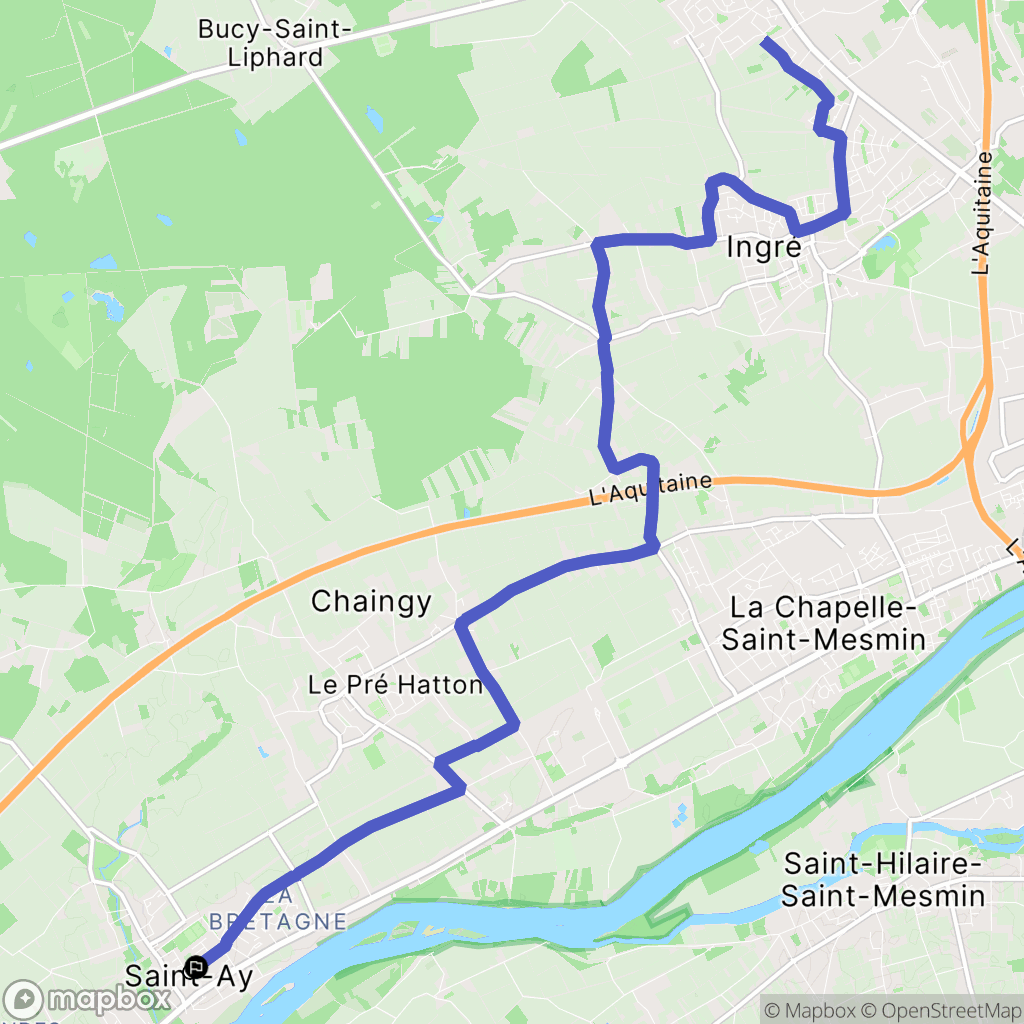 Saint-Ay : carte du parcours de randonnée - France