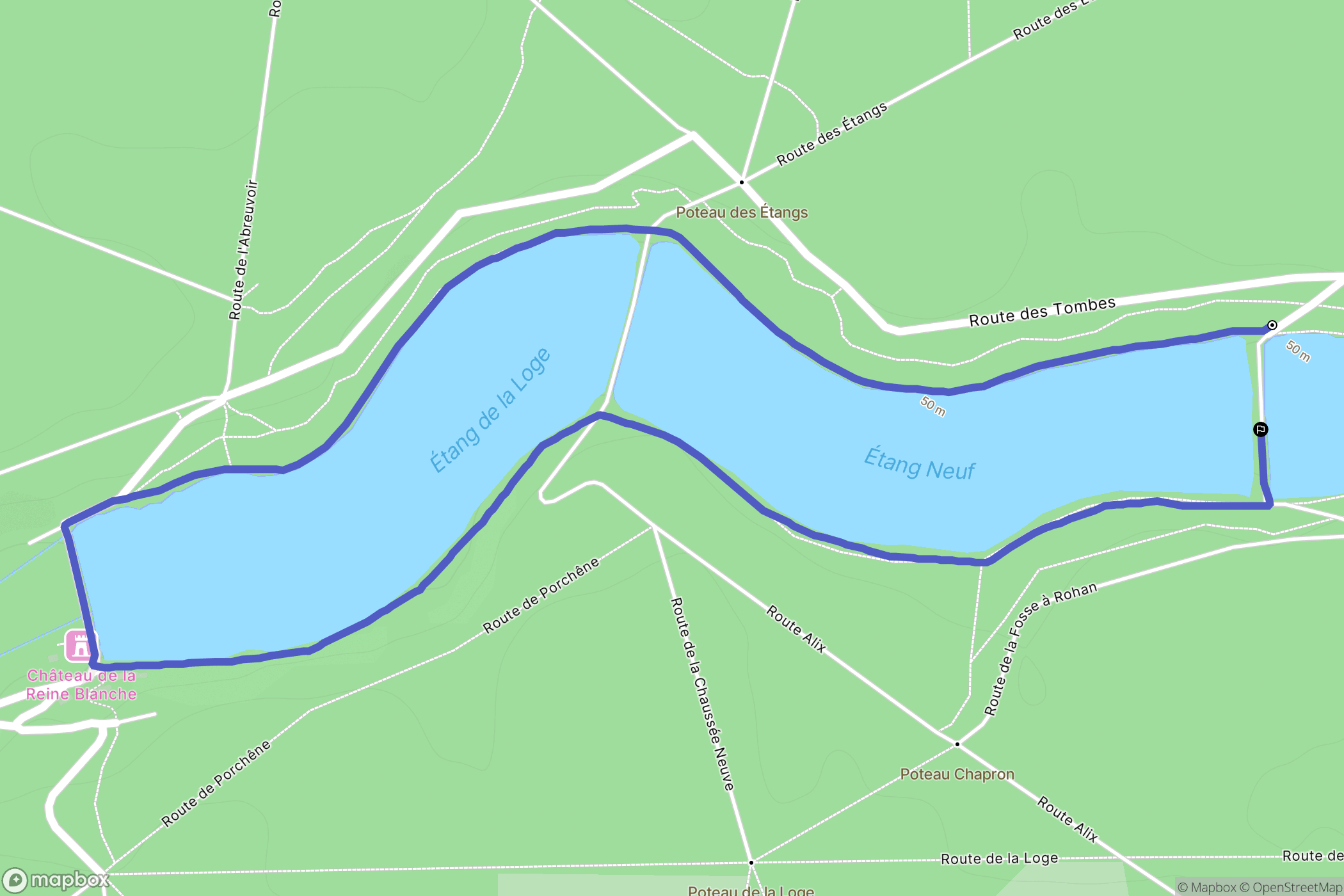 Chantilly : carte du parcours de randonnée - France