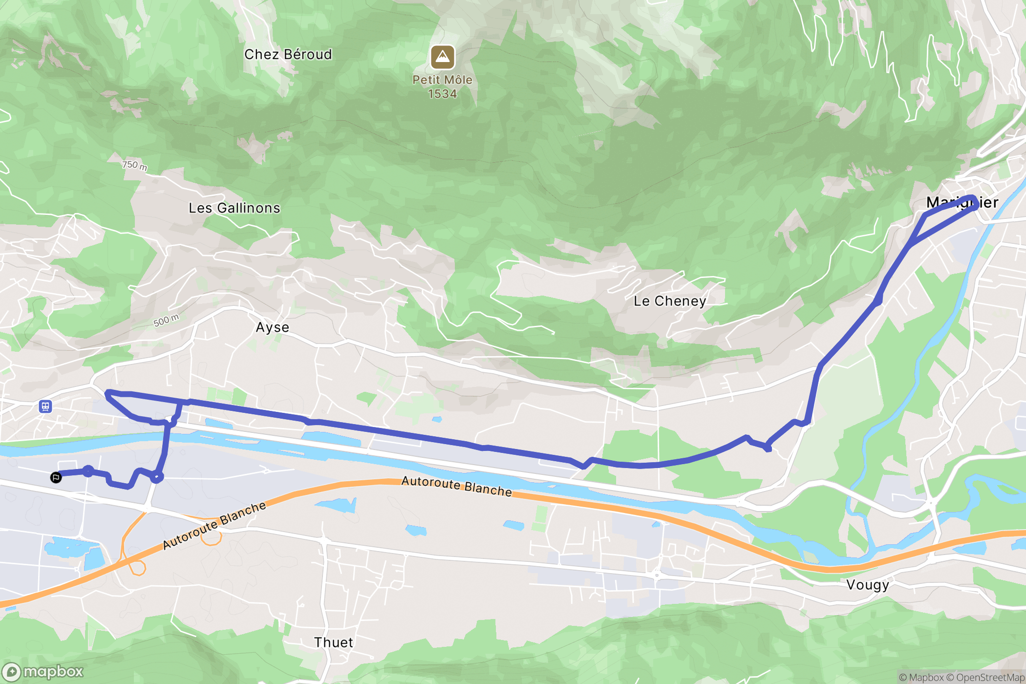 Bonneville : carte du parcours de randonnée - France