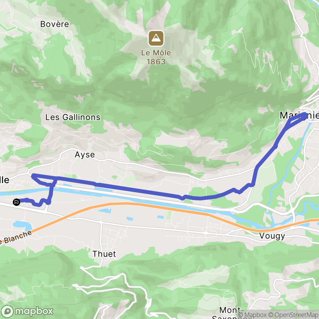 Bonneville : carte du parcours de randonnée - France