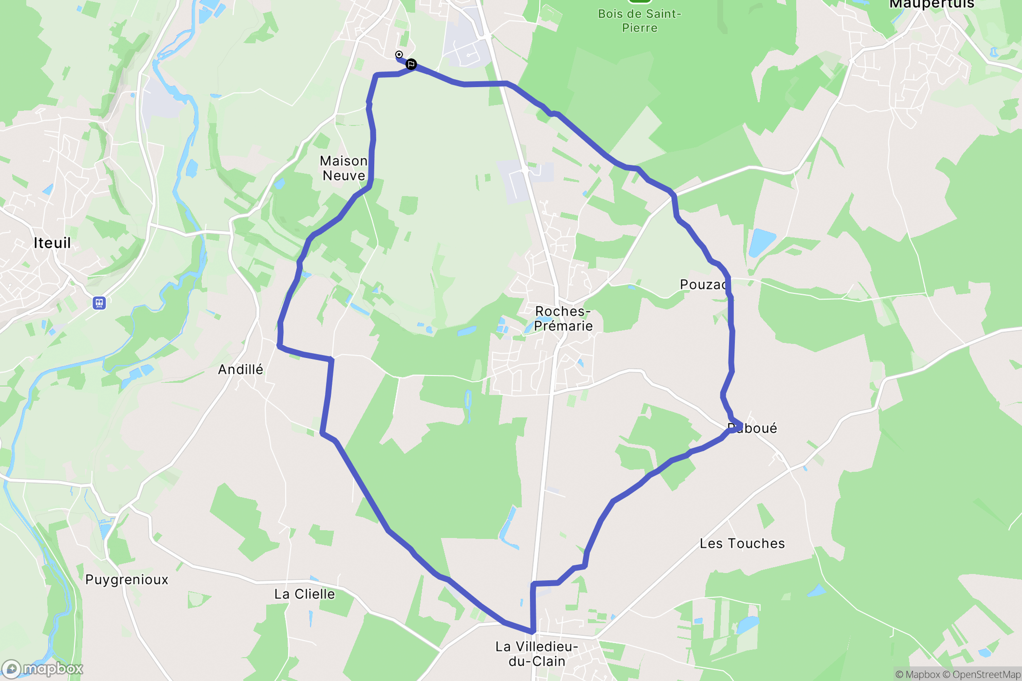 Smarves : carte du parcours de randonnée - France