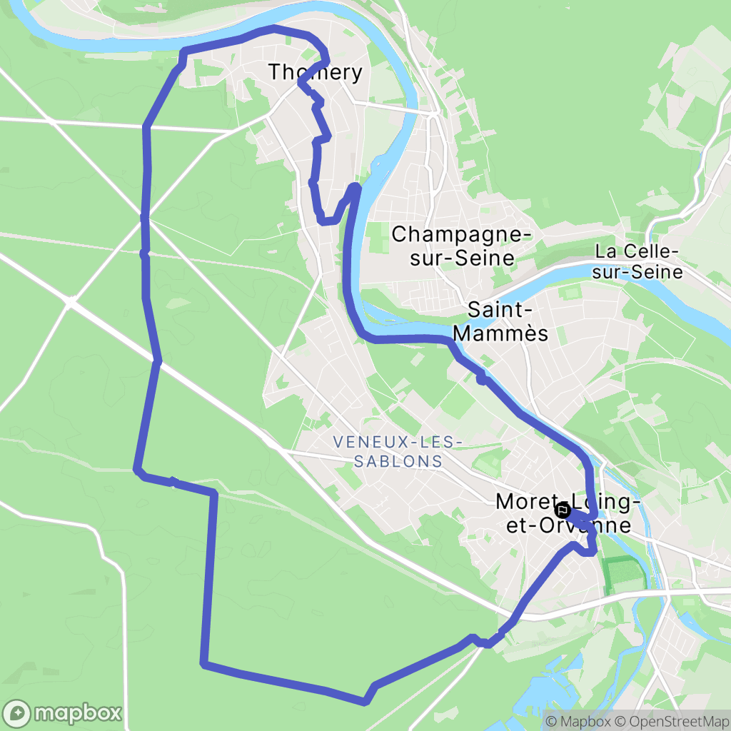 Moret-Loing-et-Orvanne : carte du parcours de randonnée - France