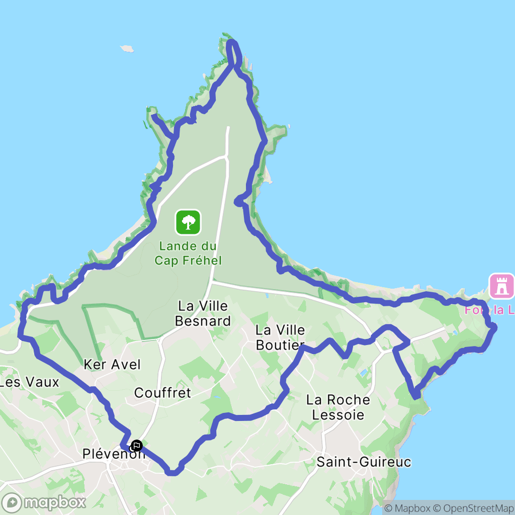 Plévenon : carte du parcours de randonnée - France