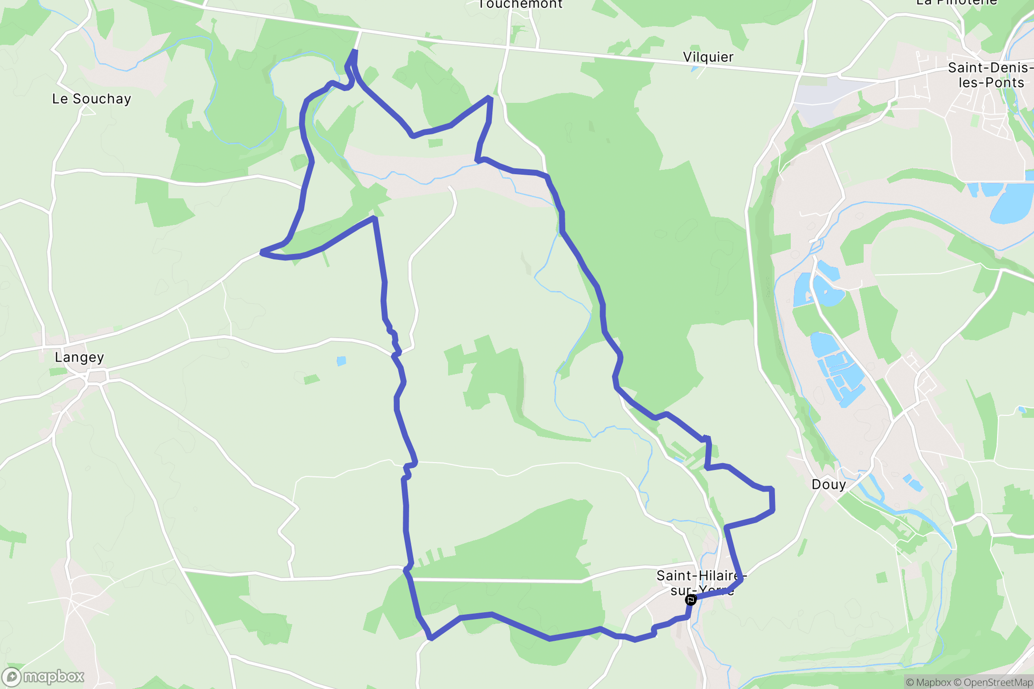 Cloyes-les-Trois-Rivières : carte du parcours de randonnée - France