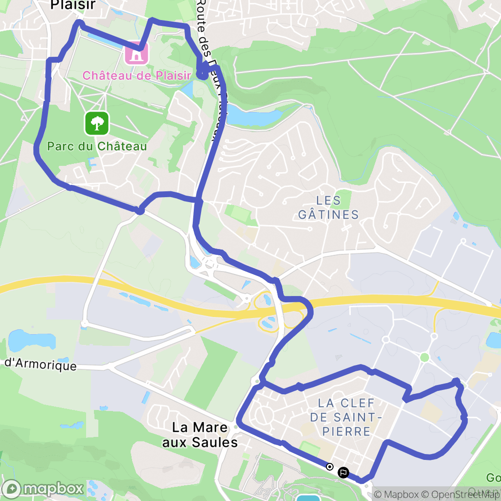 Élancourt : carte du parcours de randonnée - France