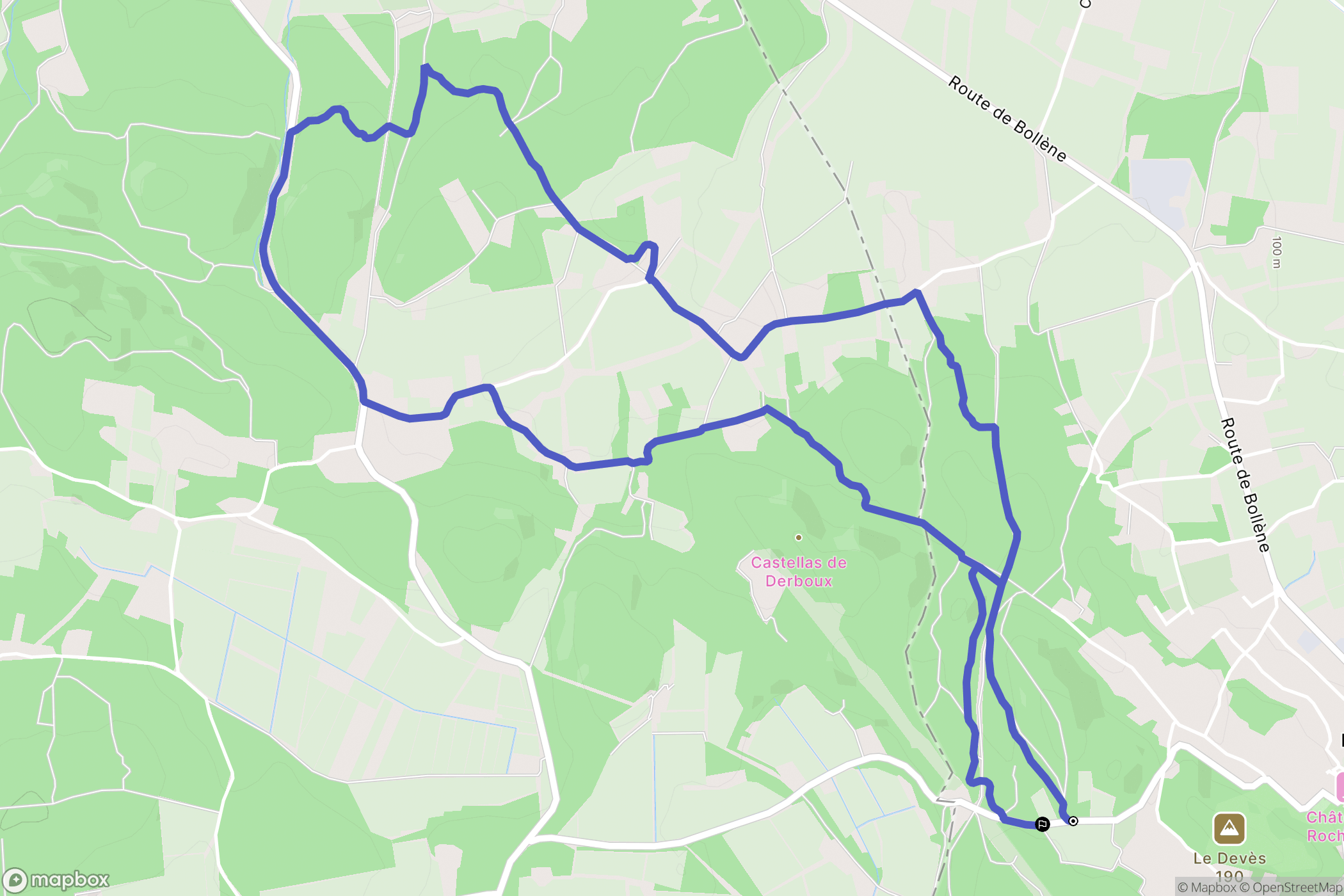 Rochegude : carte du parcours de randonnée - France